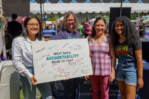 Auditor's Office staff of four people at Good in the Hood Festival