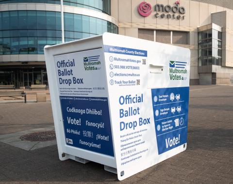 New official ballot dropbox at Moda Center