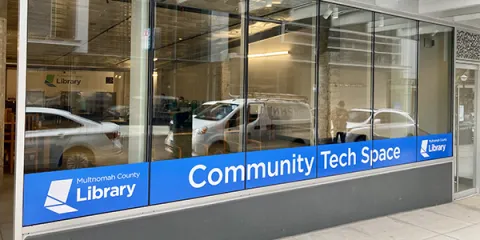 The Library opened a Community Tech Space in downtown Portland to meet patron needs while Central Library is closed for bond-related construction.