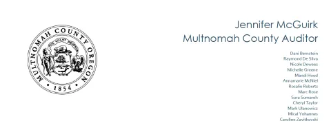 Multnomah County Auditor Letterhead