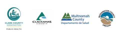 Clark, Clackamas, Multnomah and Washington county logos