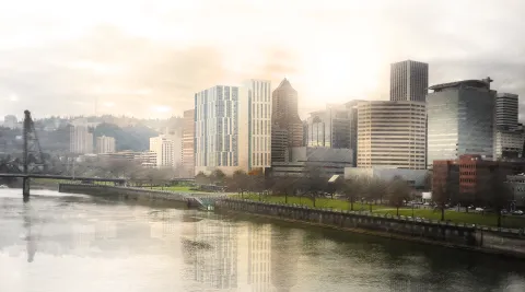 Rendering of new courthouse with view from the north looking south