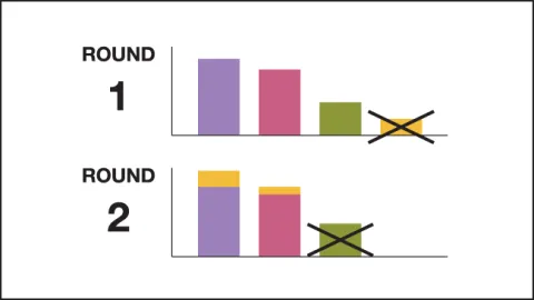 Image of two charts with vertical bars labeled “Round 1” and “Round 2”. Each shows the lowest bar with an X through it.