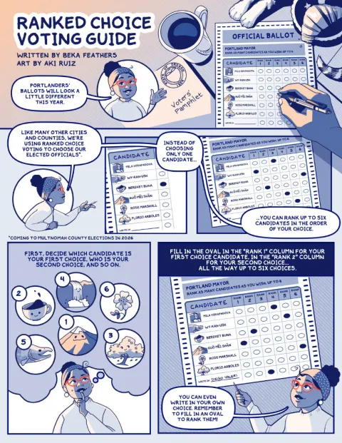 Image of Rank Choice voting guide comic
