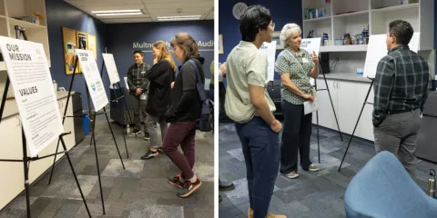 Multnomah County Auditor's Open House: Performance Auditor Dani Bernstein speaks with community members about the History of the Auditor's Office.