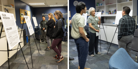 Multnomah County Auditor's Open House: Performance Auditor Dani Bernstein speaks with community members about the History of the Auditor's Office. 