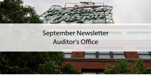 Multnomah County Auditor's Office September Newsletter Header