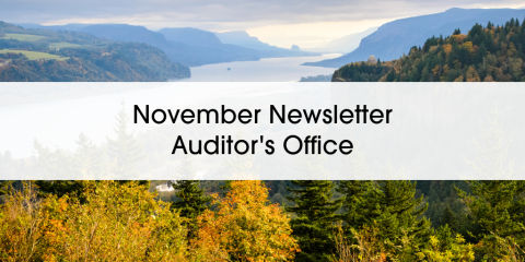 November Newsletter Header with landscape of the Gorge