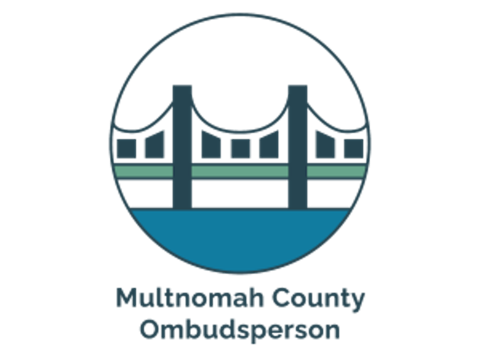 Green bridge with the words Multnomah County Ombudsperson