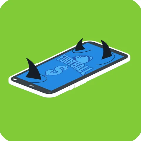 shark fins popping out of a smart phone