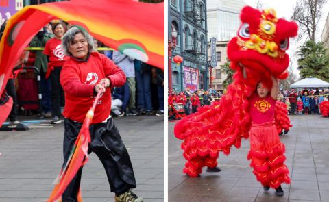 a skillful Dragon Poi Dance and Dragon Dog Dancers