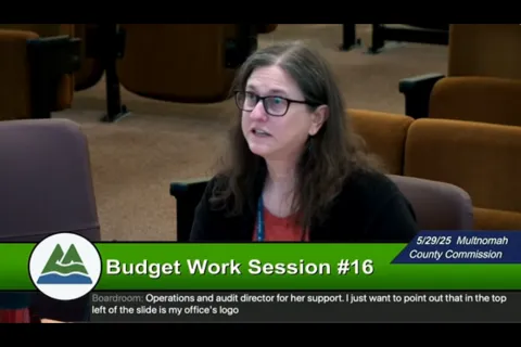 Auditor Jennifer McGuirk presenting the Auditor's Office's budget