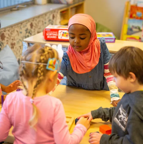 Preschool children at table