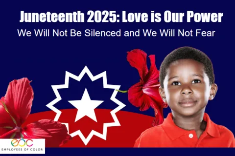 Promotional flyer with text that says, "Juneteenth 2025: Love is the Power"
