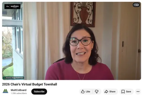 Screenshot of Chair's townhall recording on youtube