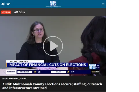 KOIN6 interview with Auditor Jennifer McGuirk on the elections division audit