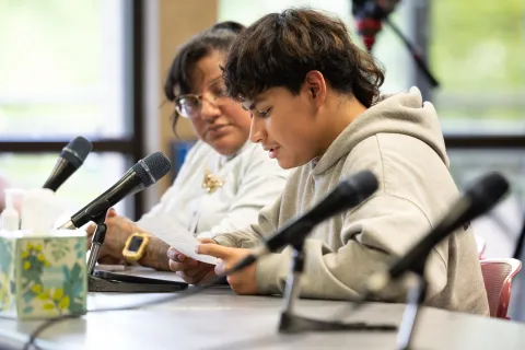 Person giving testimony on May 13
