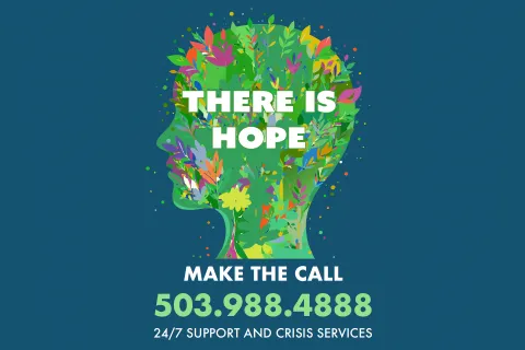 Poster promoting the crisis line