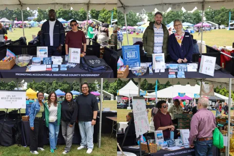 Collage of Multnomah County Auditor's Office staff at Good in the Hood Multicultural Festival 2026.
