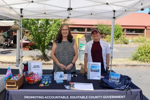 Multnomah County Ombudsperson and Senior Auditor at Kings Farmers Market, in Portland, Oregon